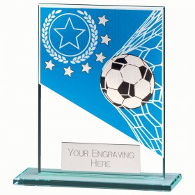 Mustang Football Glass Plaque Blue - 6 Sizes