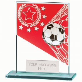 Mustang Football Glass Plaque Red - 6 Sizes