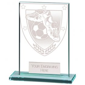 Millennium Football Boot & Ball Jade Glass Award - 6 Sizes