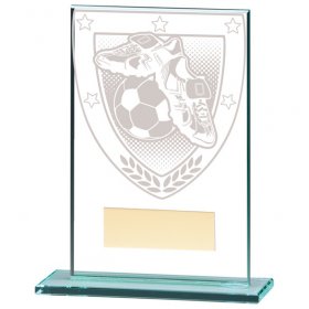 Millennium Football Boot & Ball Jade Glass Award - 6 Sizes