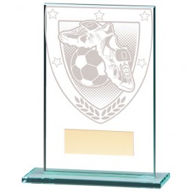 Millennium Football Boot & Ball Jade Glass Award - 6 Sizes