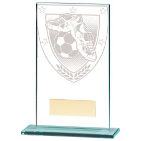 Millennium Football Boot & Ball Jade Glass Award - 6 Sizes