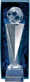 Optical Crystal Football Trophy - 2 Sizes