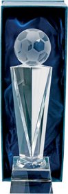 Optical Crystal Football Trophy - 2 Sizes