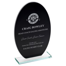 Black Coated 5mm Glass Plaque - 3 Sizes