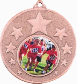 Heavy Iron Star Medal 50mm - Gold, Silver & Bronze