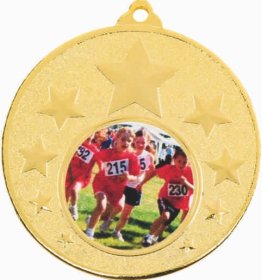 Heavy Iron Star Medal 50mm - Gold, Silver & Bronze
