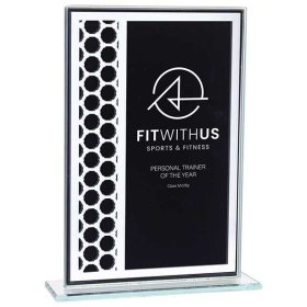 Titanium Mirrored Glass Award Black - 2 Sizes