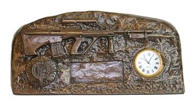 Bronze Steyr Assault Rifle Clock - 9cm