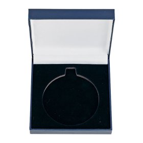 Classic Blue Leatherette Medal Box - 60mm