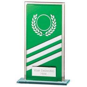 Talisman Mirror Glass Award Green & Silver - 3 Sizes