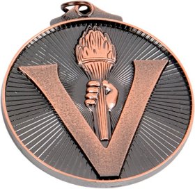 3D Victory Medal 50mm - Antique Gold, Antique Silver & Antique Bronze