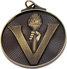 3D Victory Medal 50mm - Antique Gold, Antique Silver & Antique Bronze