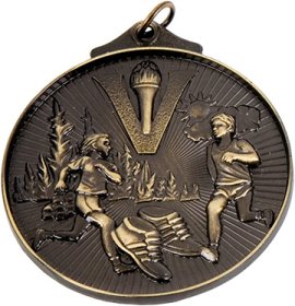 3D Running Medal 50mm - Antique Gold, Antique Silver & Antique Bronze