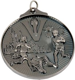 3D Running Medal 50mm - Antique Gold, Antique Silver & Antique Bronze
