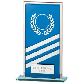 Talisman Mirror Glass Award Blue & Silver - 3 Sizes