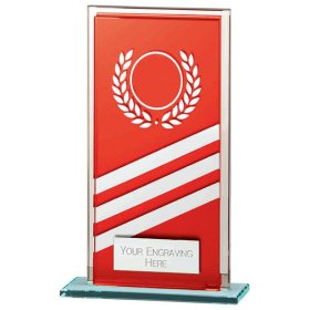 Talisman Mirror Glass Award Red & Silver - 3 Sizes