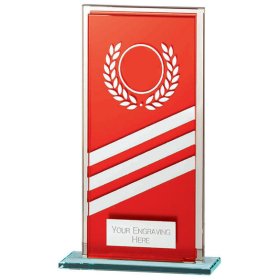 Talisman Mirror Glass Award Red & Silver - 3 Sizes