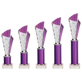 Flash Plastic Trophy Purple & Silver - 5 Sizes