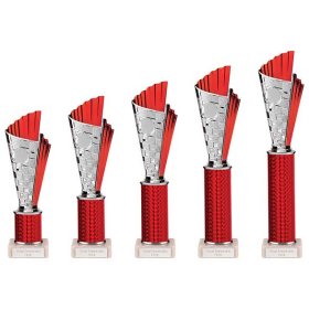 Flash Plastic Trophy Red & Silver - 5 Sizes