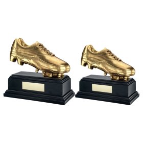 Antique Gold Large Premium Football Boot On Black Base - 2 Sizes