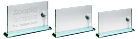 Jade Glass Rectangle With Golf Ball And Frosted Tee - 3 Sizes