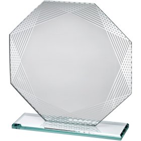 Jade 5mm Glass Octagon With Silver Lined Edges - 3 Sizes