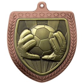 Cobra Goalkeeper Shield Medal 75mm - Gold, Silver & Bronze