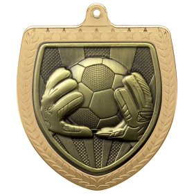 Cobra Goalkeeper Shield Medal 75mm - Gold, Silver & Bronze