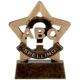 Mini Star Spelling Trophy - 8cm