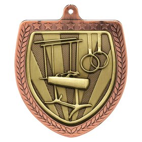 Cobra Gymnastics Shield Medal 75mm - Gold, Silver & Bronze