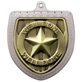 Cobra Well Done Shield Medal 75mm - Gold, Silver & Bronze