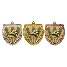 Cobra Swimming Shield Medal 75mm - Gold, Silver & Bronze