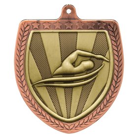 Cobra Swimming Shield Medal 75mm - Gold, Silver & Bronze