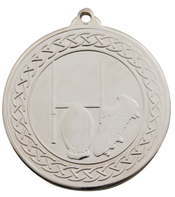 Rugby Medal 50mm - Gold & Silver