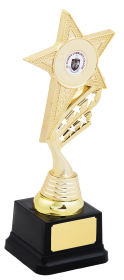 Star Trophy on Black Base Gold  - 2 Sizes