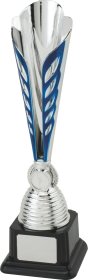 Victory Silver Trophy with Blue on Black Base - 3 Sizes