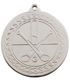 Hurling Camogie Medal 50mm - Gold & Silver 