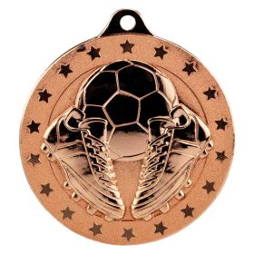 Cascade Stars Football Medal Ball & Boot 50mm - Gold, Silver & Bronze