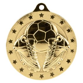 Cascade Stars Football Medal Ball & Boot 50mm - Gold, Silver & Bronze