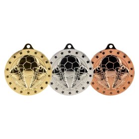 Cascade Stars Football Medal 70mm - Gold, Silver & Bronze