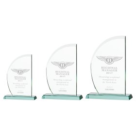 Jade Impulse Wave Glass Award - 3 Sizes