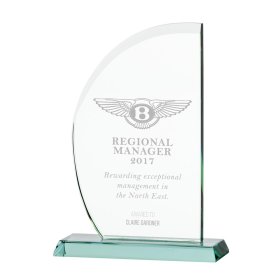 Jade Impulse Wave Glass Award - 3 Sizes