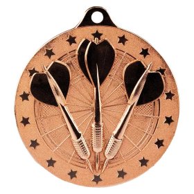 Cascade Stars Darts Medal 50mm - Gold, Silver & Bronze