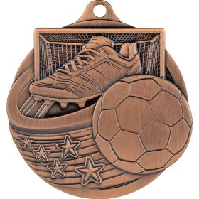  Power Strike Football Medal 50mm - Gold, Silver & Bronze