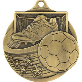  Power Strike Football Medal 50mm - Gold, Silver & Bronze