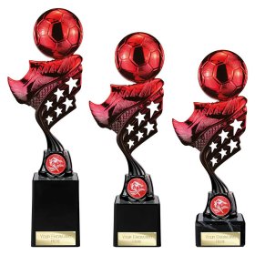  Innov8 Football Plastic Trophy Red - 3 Sizes