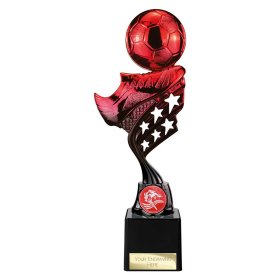  Innov8 Football Plastic Trophy Red - 3 Sizes