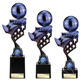  Innov8 Football Plastic Trophy Blue- 3 Sizes