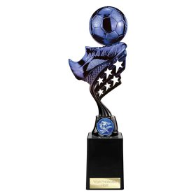  Innov8 Football Plastic Trophy Blue- 3 Sizes